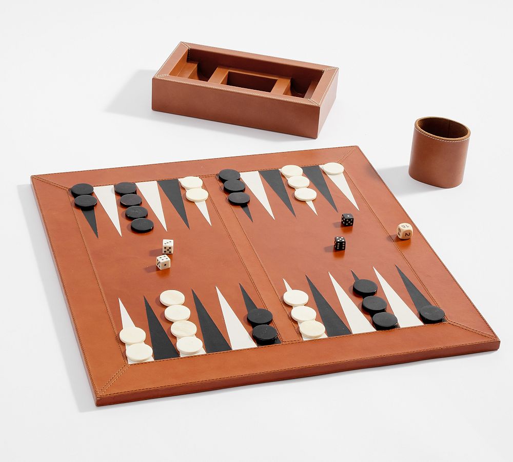 Amherst Checkers & Backgammon Board Game Set Pottery Barn