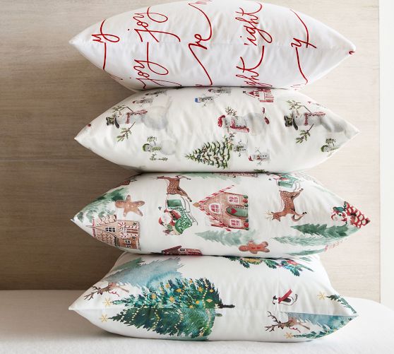 Snowman Organic Percale Pillowcases - Set of 2 | Pottery Barn