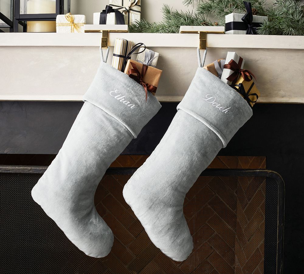 Pottery Barn 銀メッキ仕上 クリスマスストッキングハンガー ホルダー