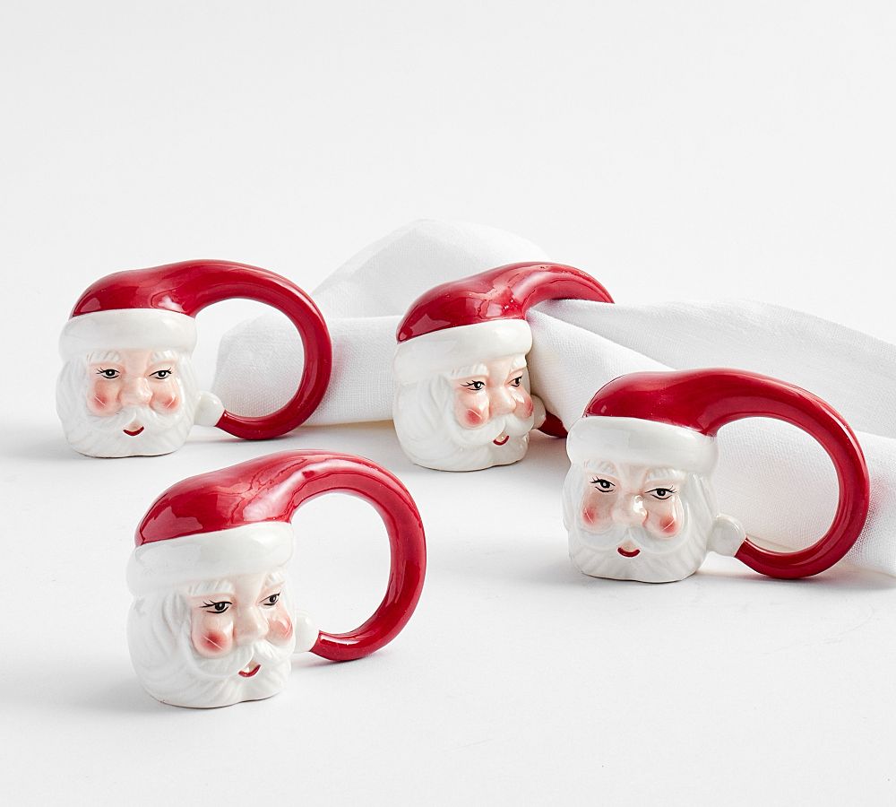 Figural Santa Napkin Rings - Set of 4