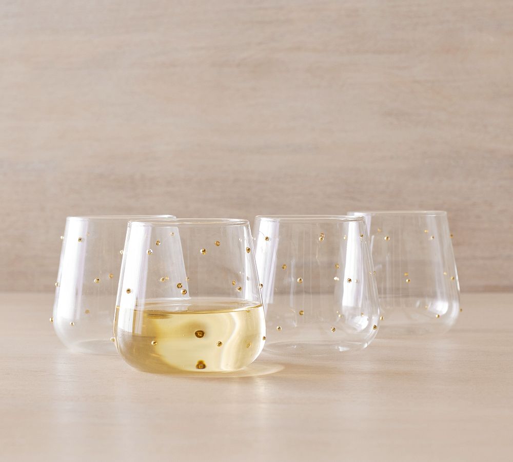 Numbered Stemless Wine Glasses Set of 12