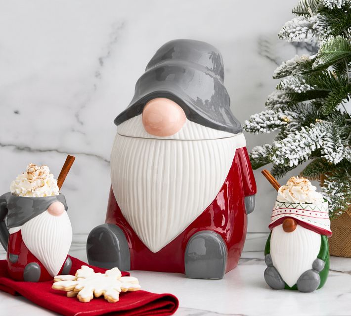 Gnome Cookie Jar with Cookies