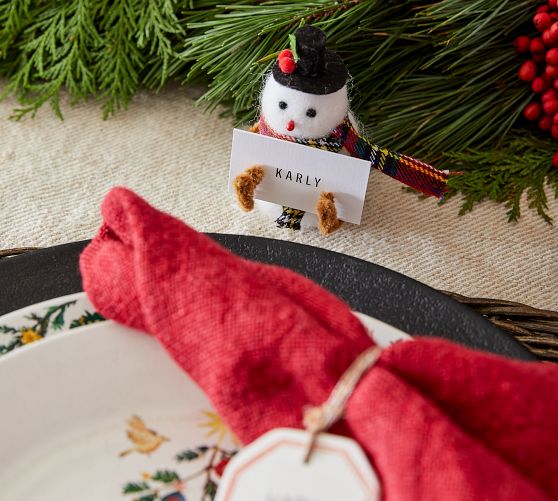 Snowman Felt Place Card Holders - Set of 4 | Pottery Barn