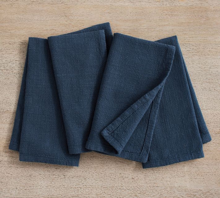 Everyday Casual Prints Assorted Cotton Fabric Napkins Set of 24 - Indigo  Blue - Elrene Home Fashions