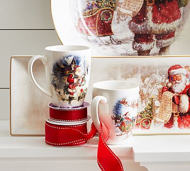 Creative Co-Op Stoneware Santa Mug - Oak & Willow