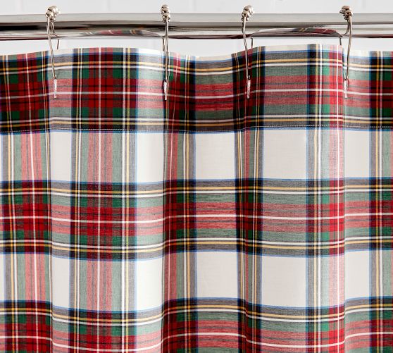 Stewart Plaid Shower Curtain | Pottery Barn