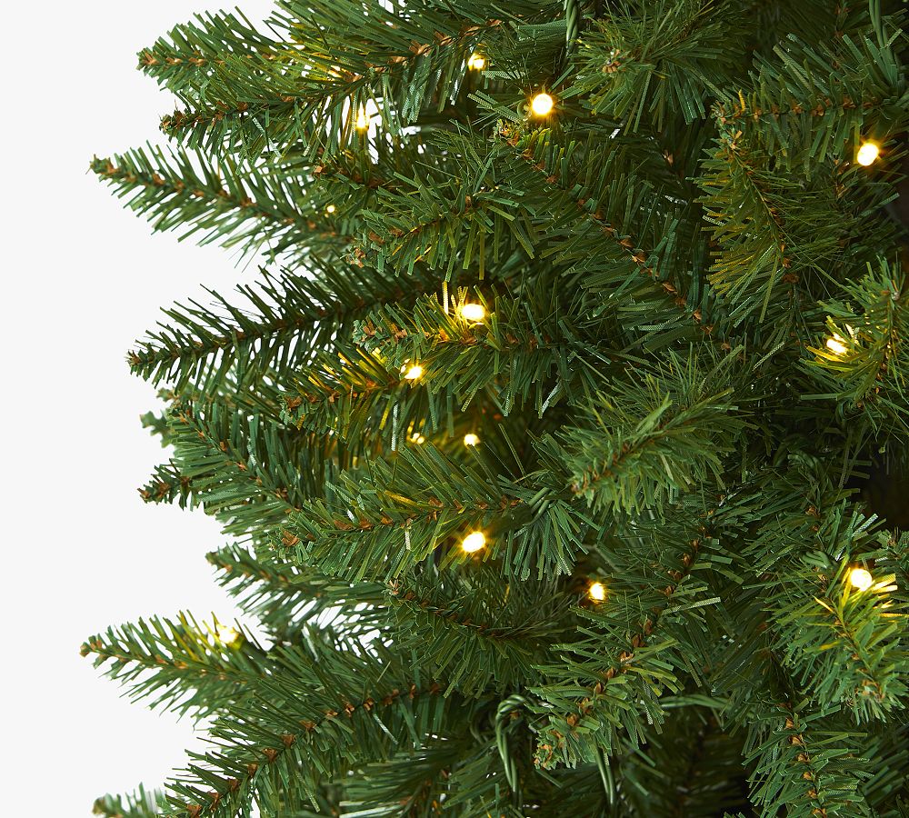 Lit Slim Green Mountain Pine Faux Christmas Tree Pottery Barn