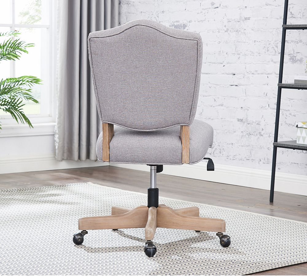 Roscoe Upholstered Swivel Desk Chair Pottery Barn