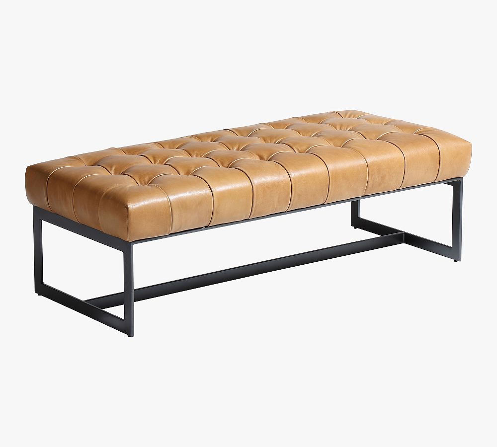 Ram Leather Bench Pottery Barn