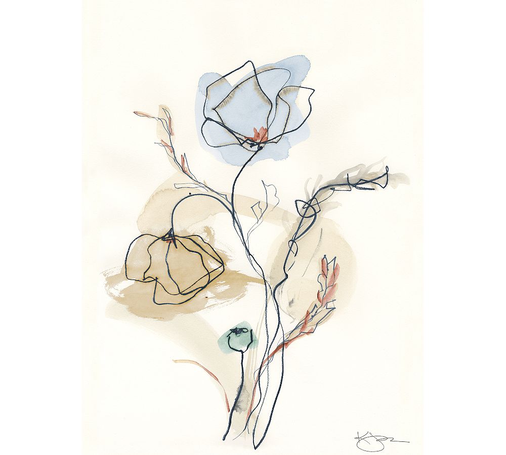 Winston Porter Little Flower Sketch On Canvas Print | Wayfair