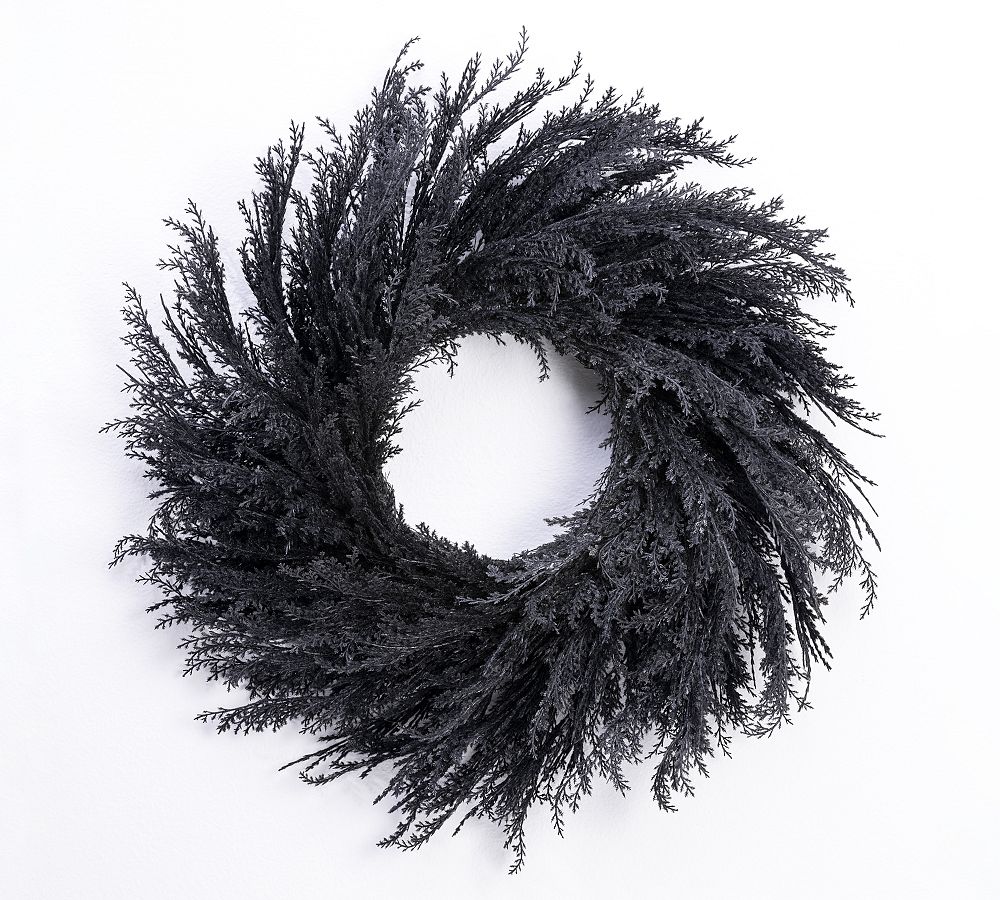 Faux Black Pampas Grass Wreath Pottery Barn
