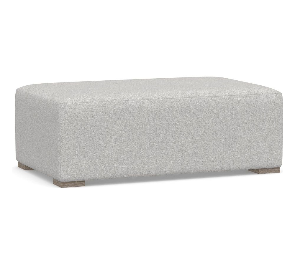 OPEN BOX Universal Upholstered Rectangular Ottoman, Park Weave Ash