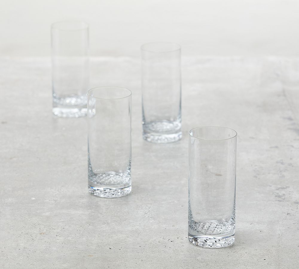 Set of 6, Large Water Tumbler Set, 25 oz Highball Drinking Glasses (Clear)