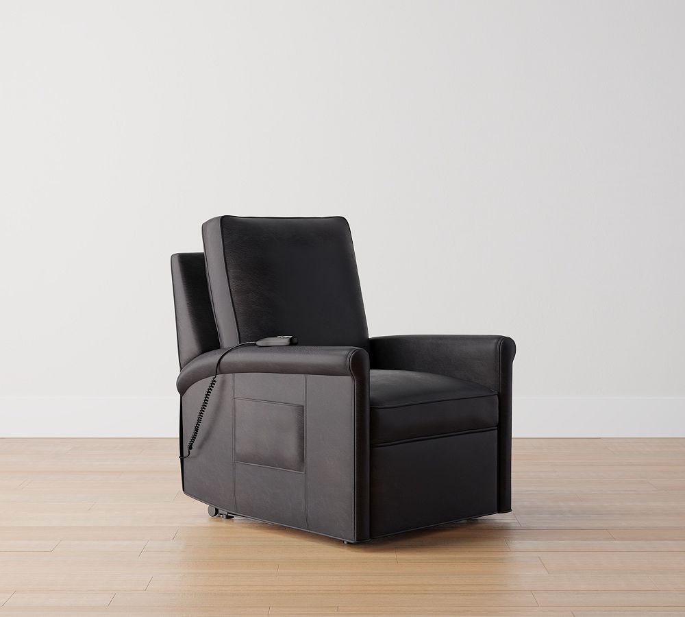 Tyler Roll Arm Leather Power Lift Recliner Pottery Barn