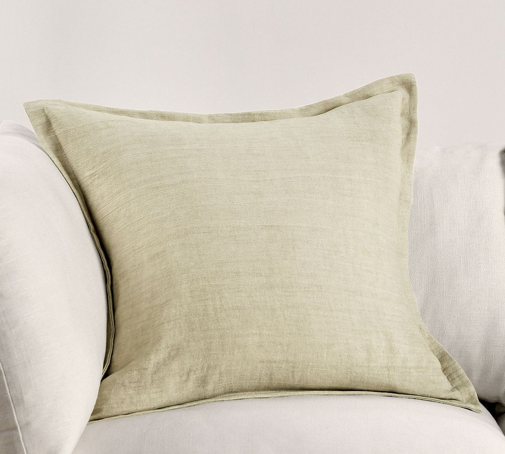 Carmelita Flax Linen Pillow Cover Pottery Barn