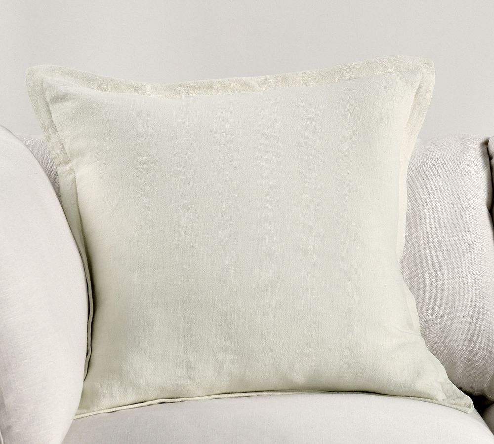 Carmelita Flax Linen Pillow Cover Pottery Barn
