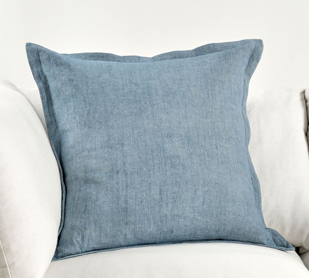 Carmelita Flax Linen Pillow Cover Pottery Barn