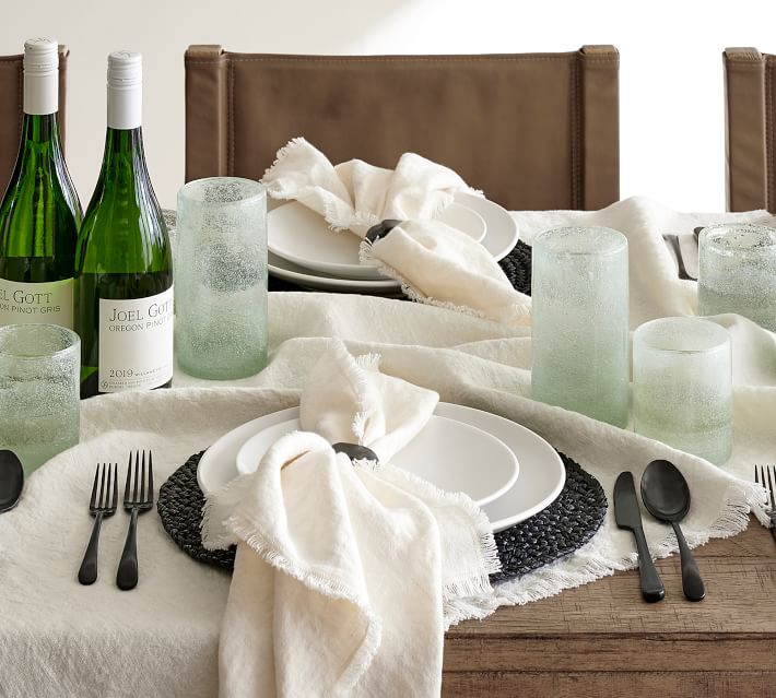 Frayed Oversized Linen Napkins - Set of 4