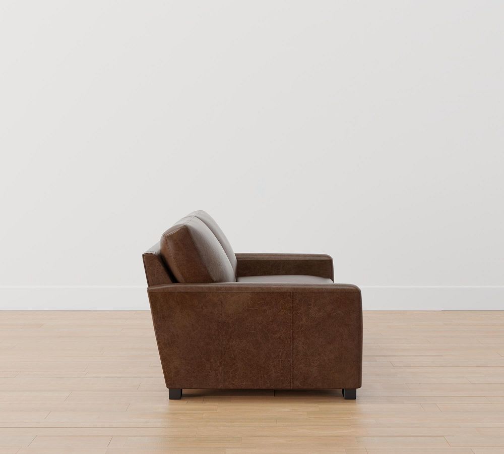 Turner Square Arm Leather Sleeper Sofa Pottery Barn