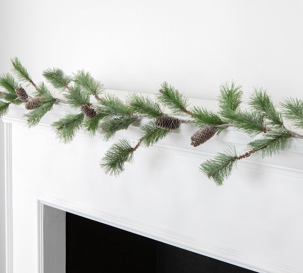 Faux Iced Pinecone Garlands - Set of 3