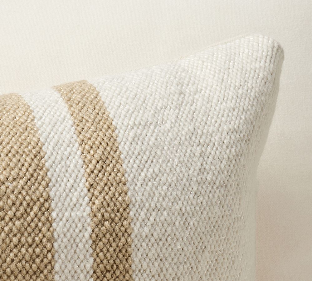 Modern Farmhouse Striped Outdoor Throw Pillow