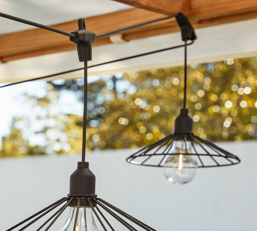 Marrakesh Lantern with String Lights, Amber