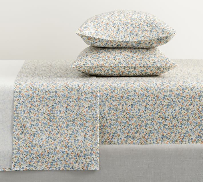 Cotton percale Fitted Sheet, Floral Moss, 90x200cm - (Final Sale) – Little  Hazelou