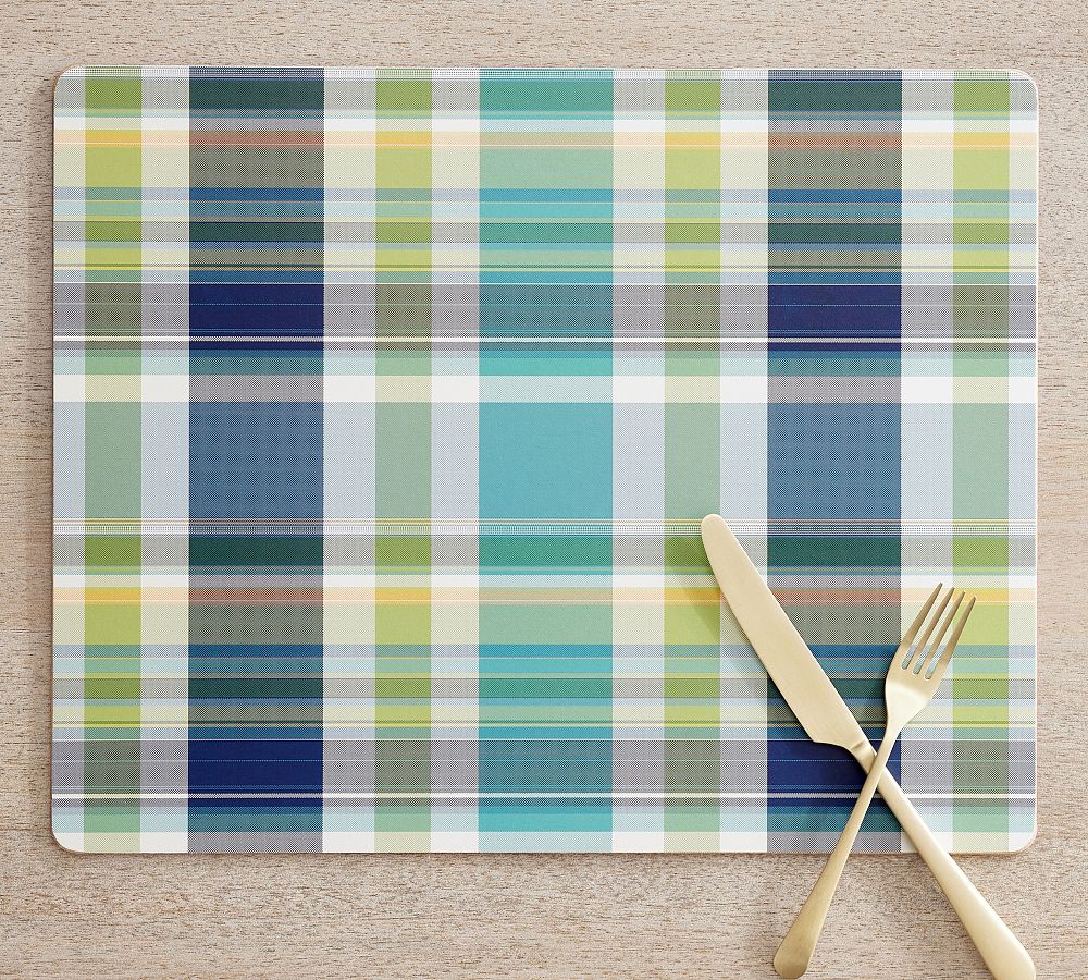 Madras Plaid Cork Placemats Set of 4 Pottery Barn
