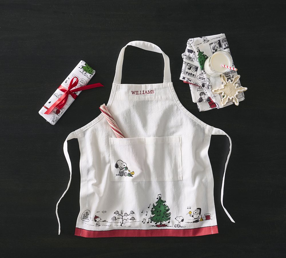 Peanuts™ Holiday Kids Cotton Apron | Pottery Barn