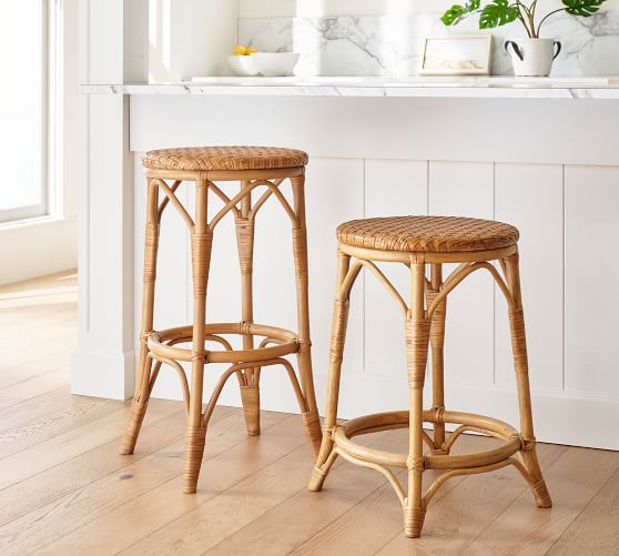 Rattan counter 2025 stools backless