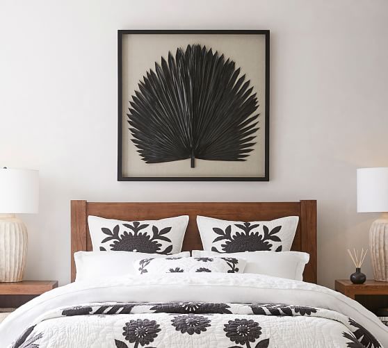 Palm Leaf Shadow Box Art Black Wall Art Pottery Barn