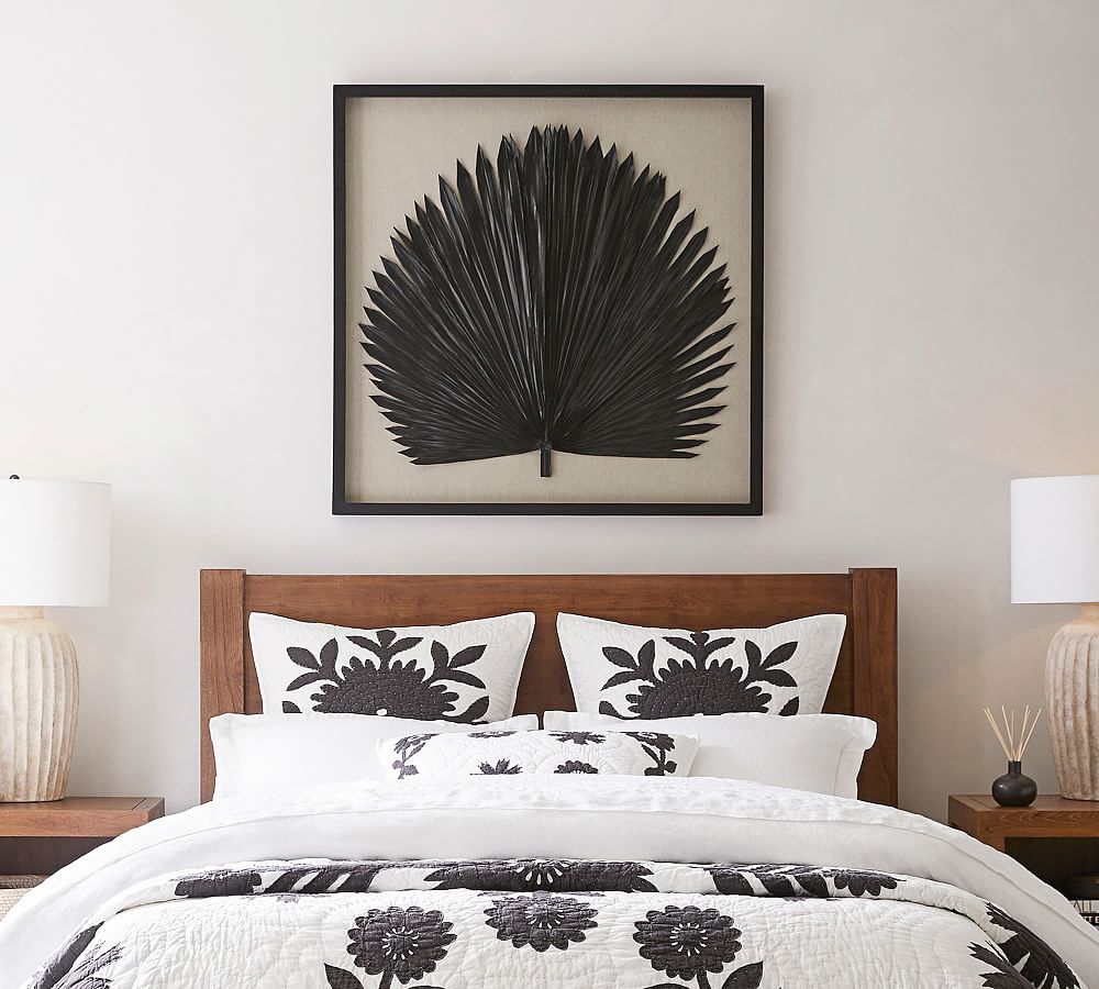 Palm Leaf Shadow Box Art Black Wall Art Pottery Barn