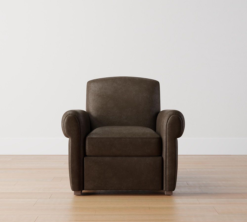 Clyde Roll Arm Leather Recliner