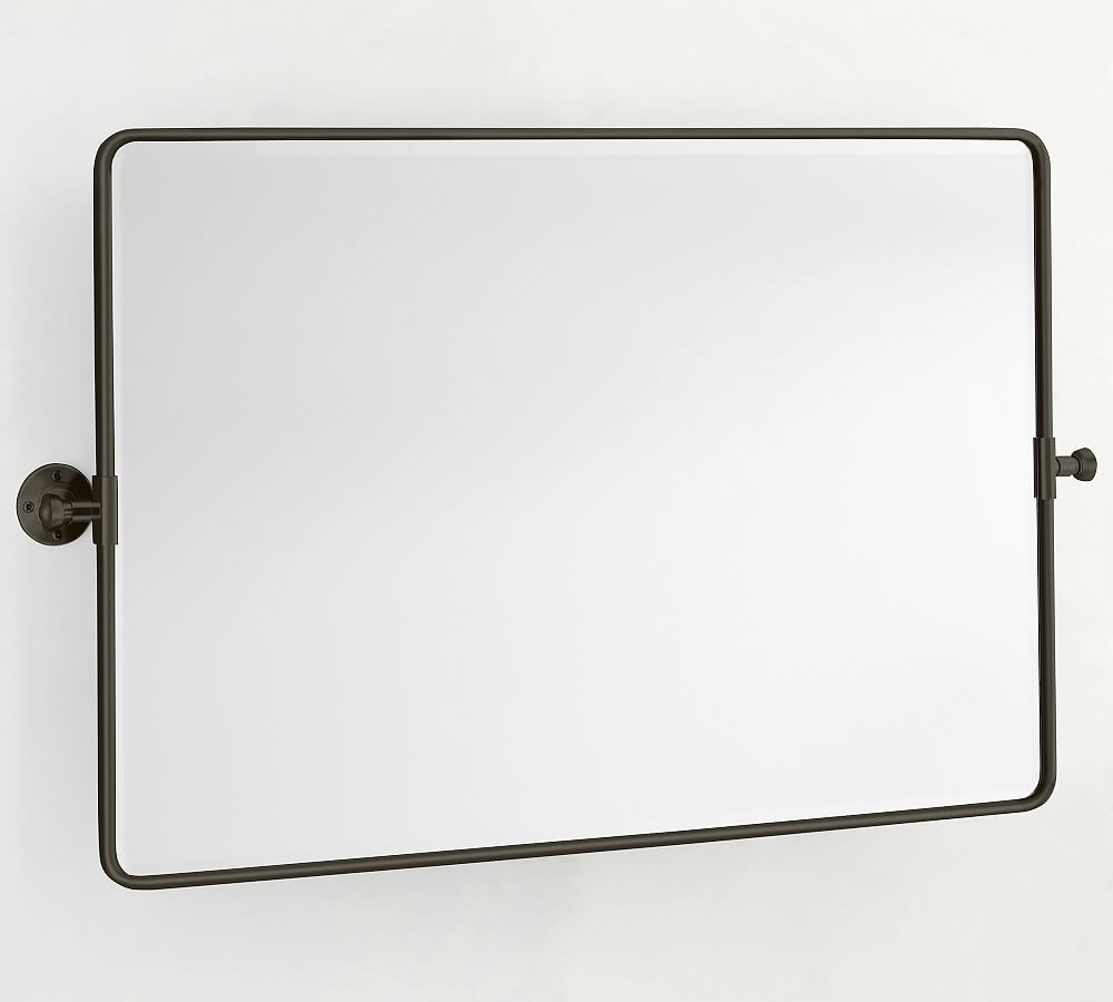 Vintage Double Wide Rounded Rectangular Pivot Mirror