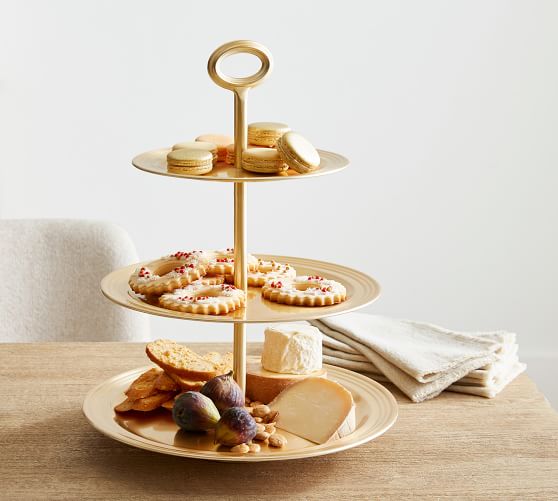 Champagne Gold Tiered Stand | Pottery Barn