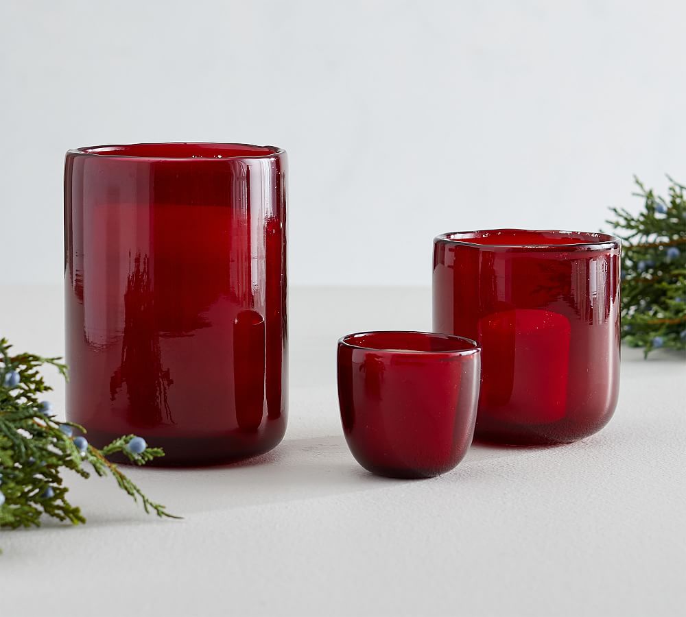 Modern Glass Votive Candle Holder Red Pottery Barn