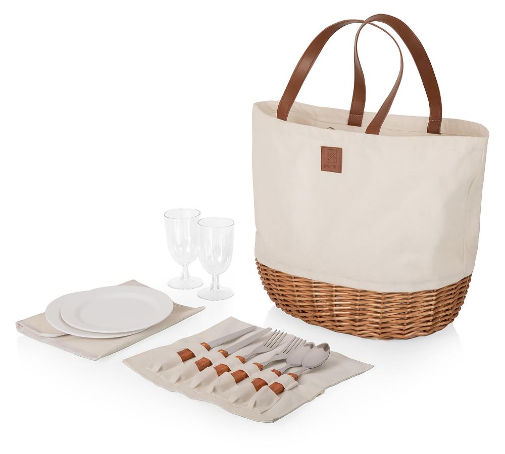 Canvas Picnic Tote - Set for 2