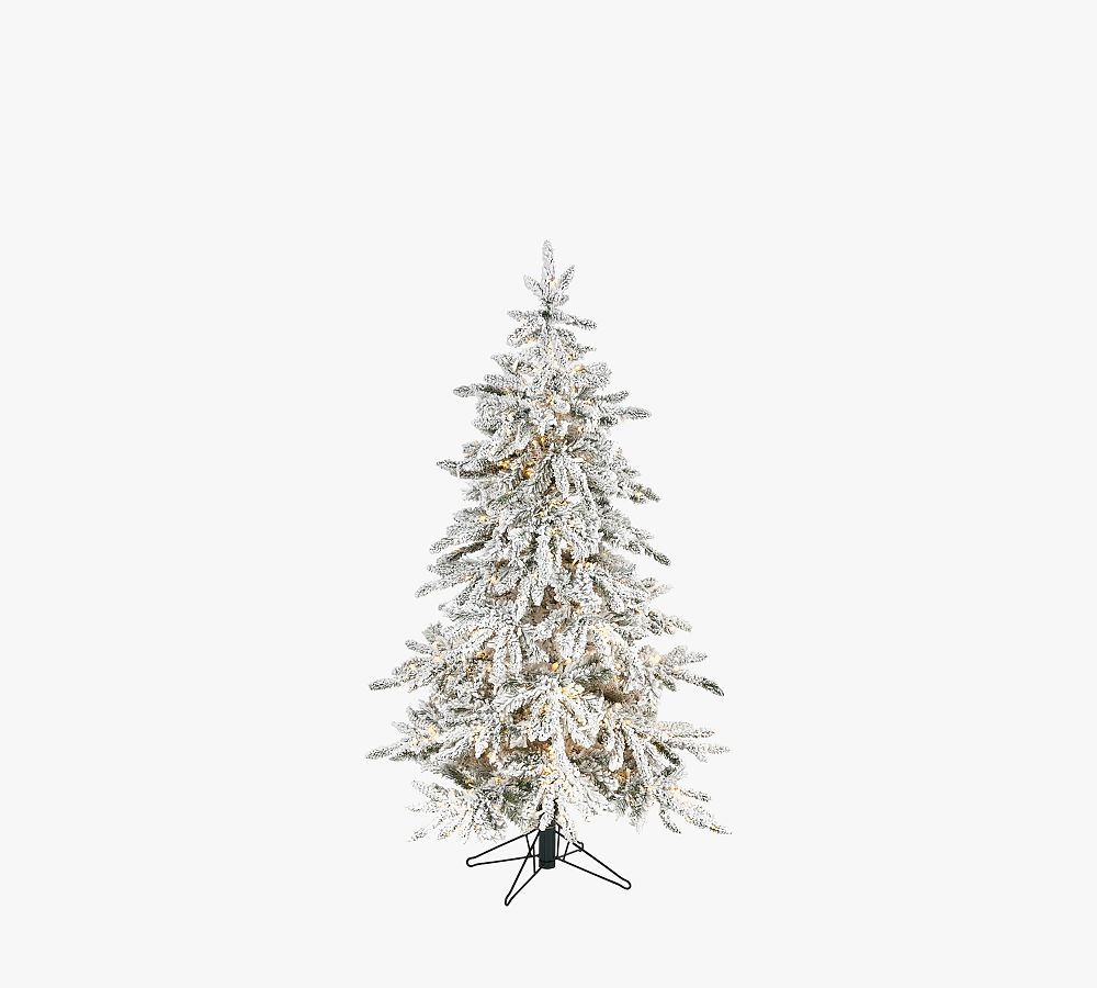 Lit Flocked Grand Northern Rocky Fir Artificial Christmas Tree