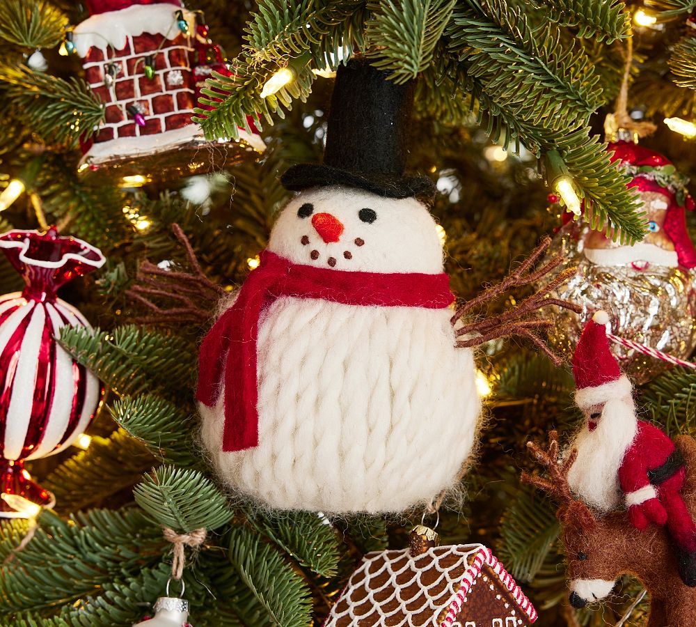 Oversized Felt Snowman Ornament