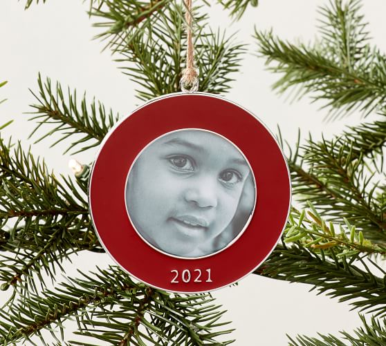 2021 Dated Enamel Frame Ornament Red Pottery Barn