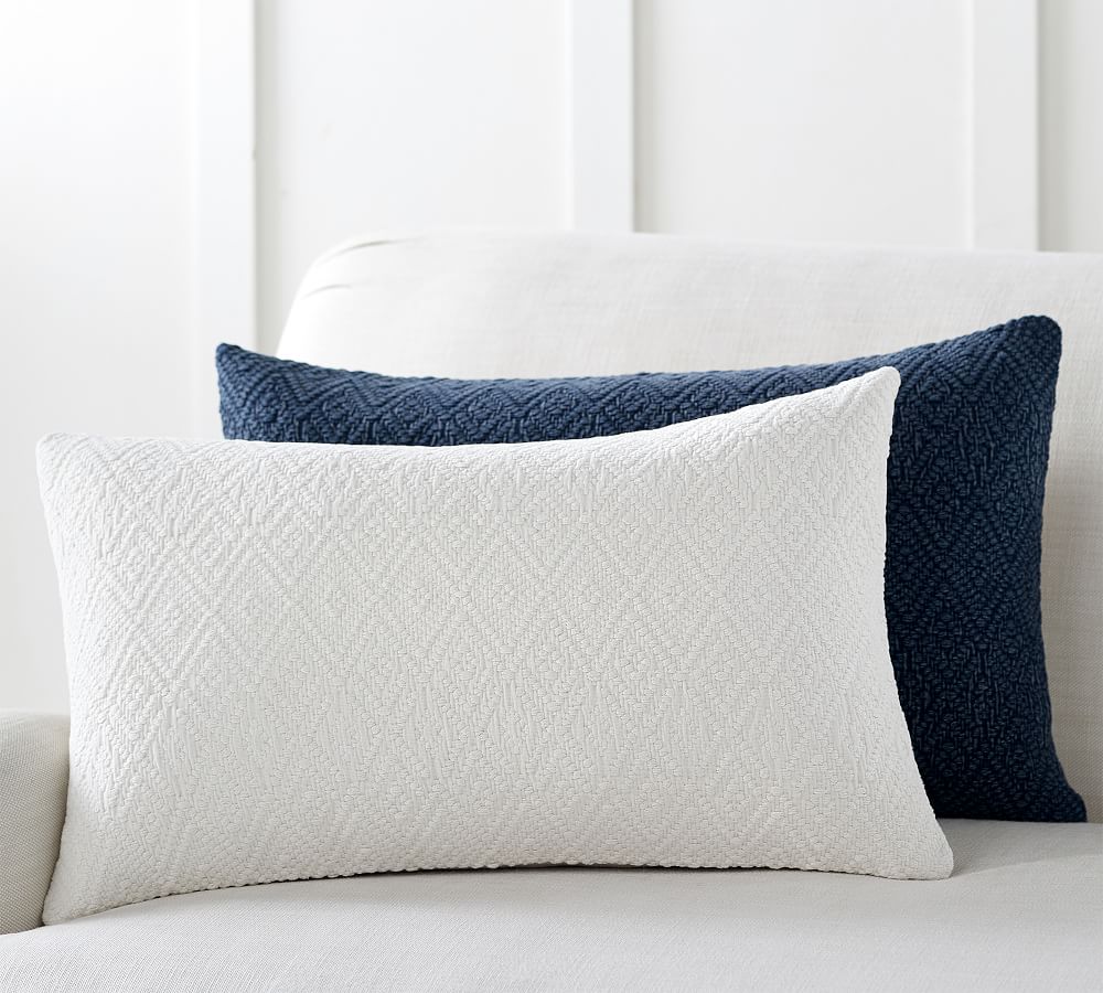 Washed Diamond Lumbar Pillow Cover Pottery Barn