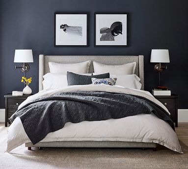 Elliot Shelter Upholstered Bed | Pottery Barn