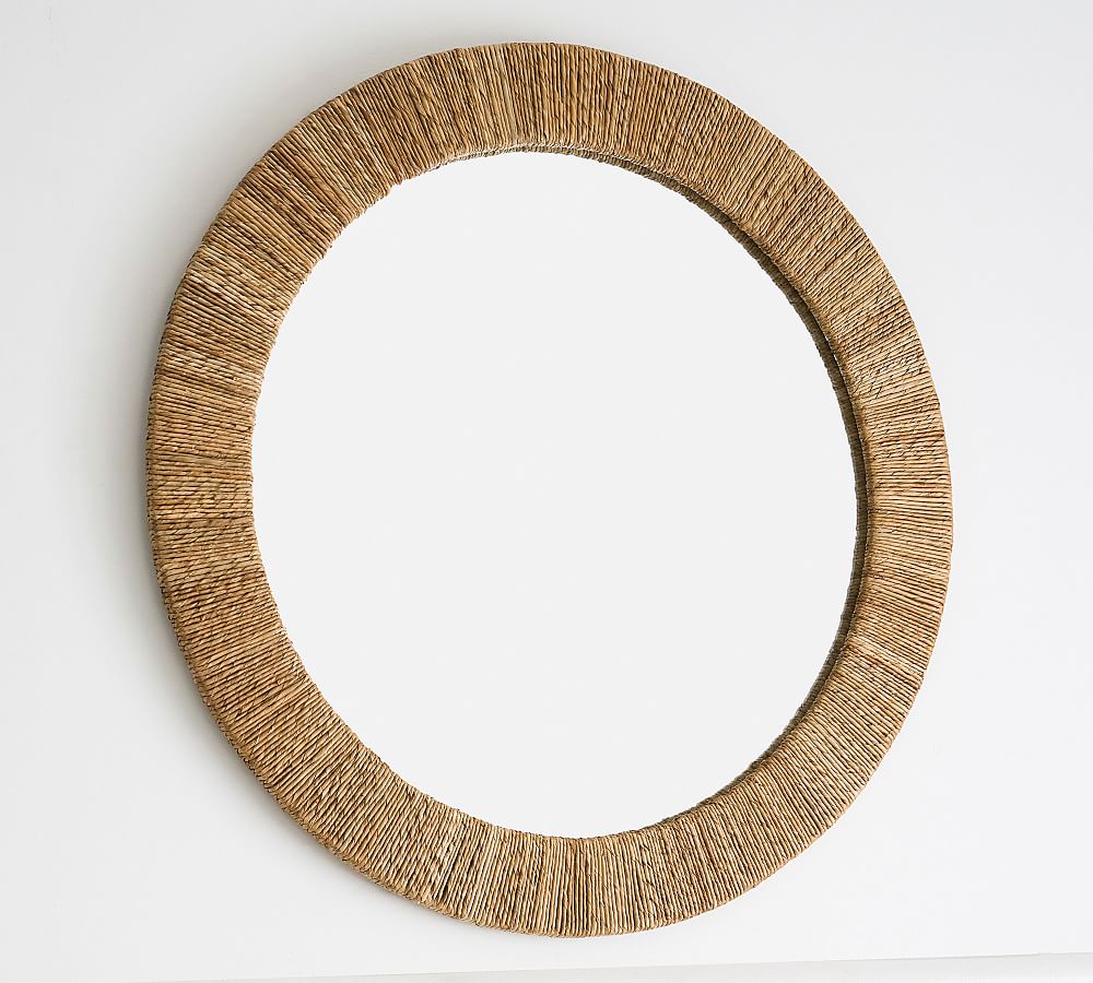 Malibu Handwoven Seagrass 40" Round Wall Mirror
