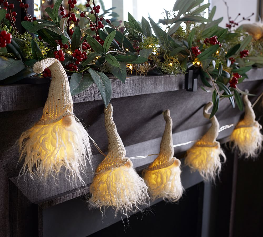 Plush Gnome String Lights Pottery Barn