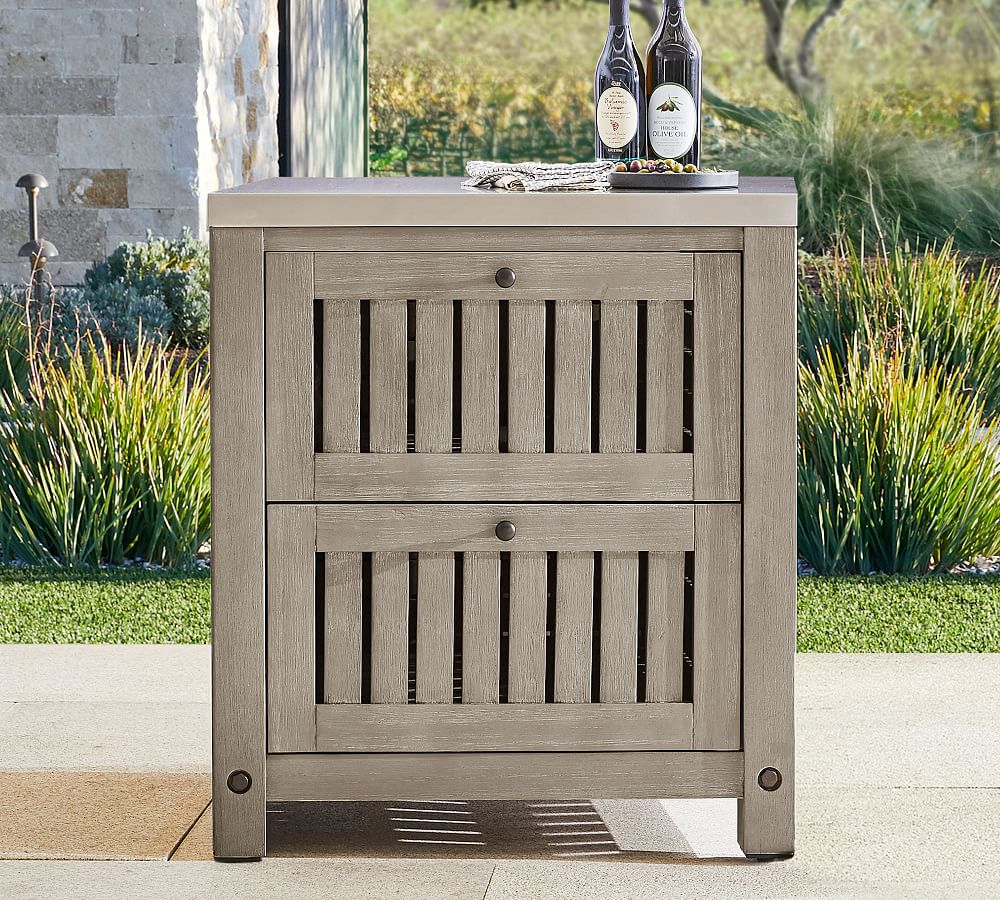 Abbott Outdoor Kitchen Acacia Convertable Refrigerator Cabinet
