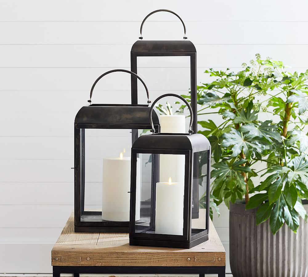 Cruz Antiqued Bronze Lanterns Pottery Barn