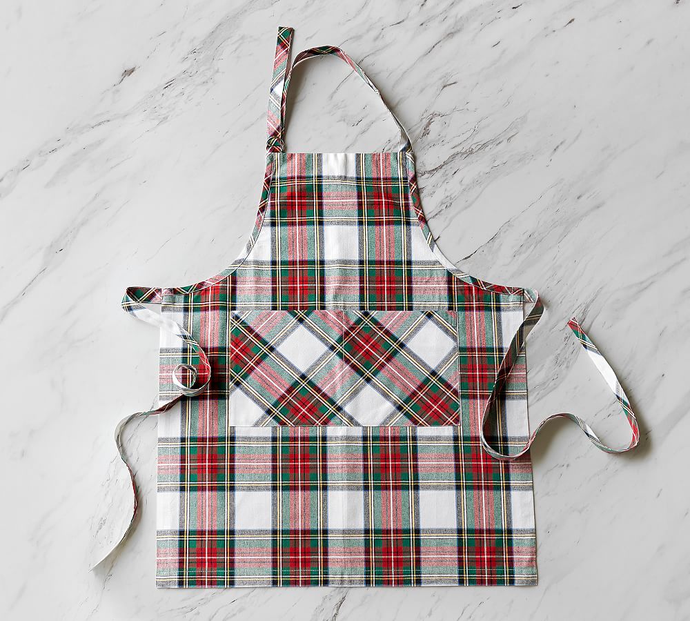 French Striped Organic Apron, Oven Mitt, & Pot Holder Set