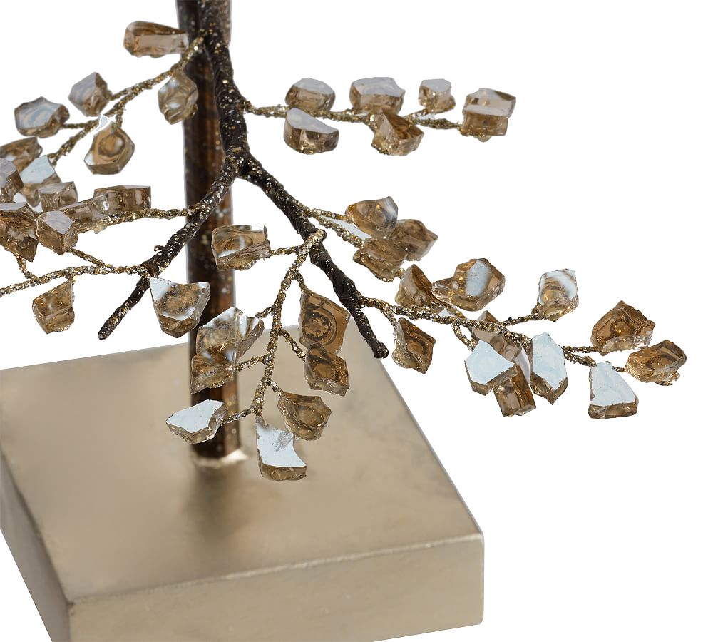 Handcrafted Faceted Mirror Tree Decorative Object | Pottery Barn