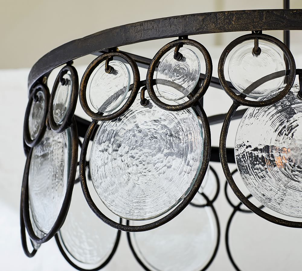 Easton Outdoor Recycled Glass Round Chandelier