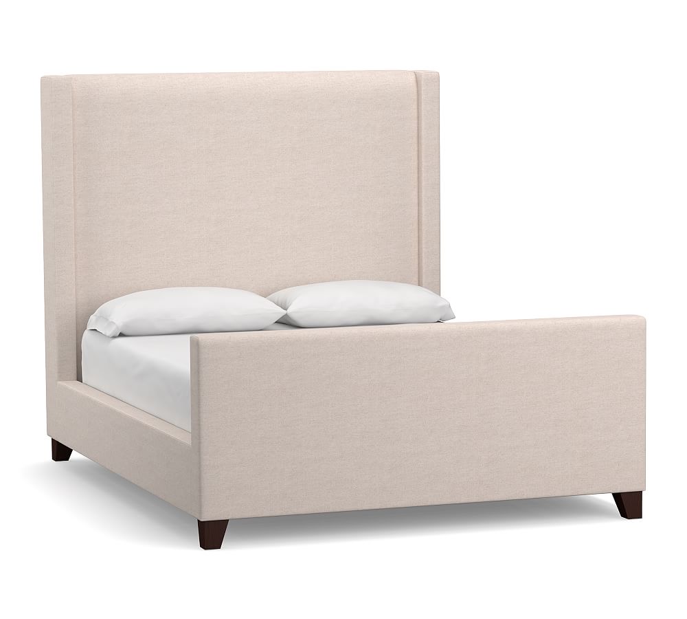 Tufted bed on sale with footboard